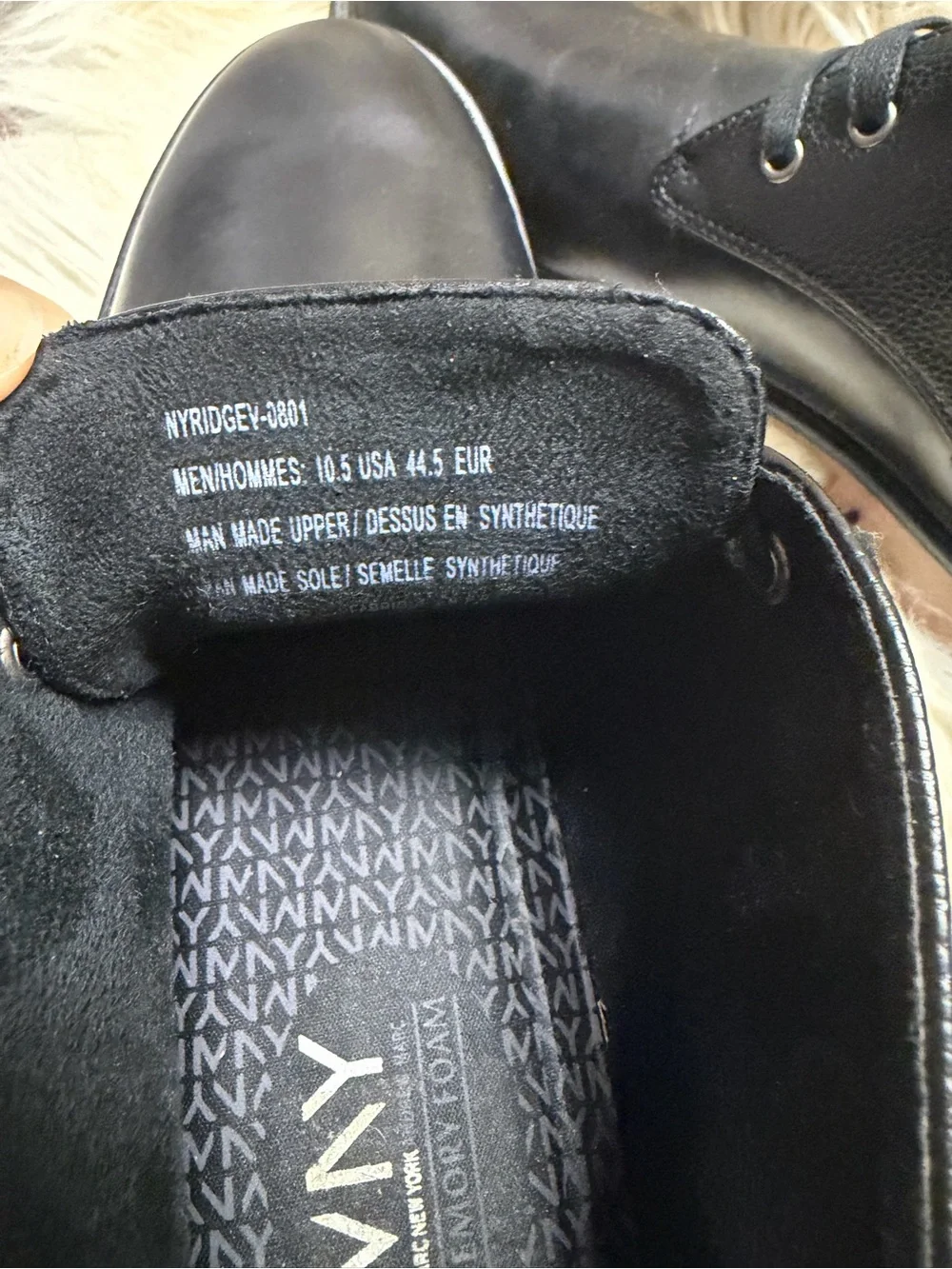 Andrew Marc Men's Black Leather Lace-Up SIZE 10.5